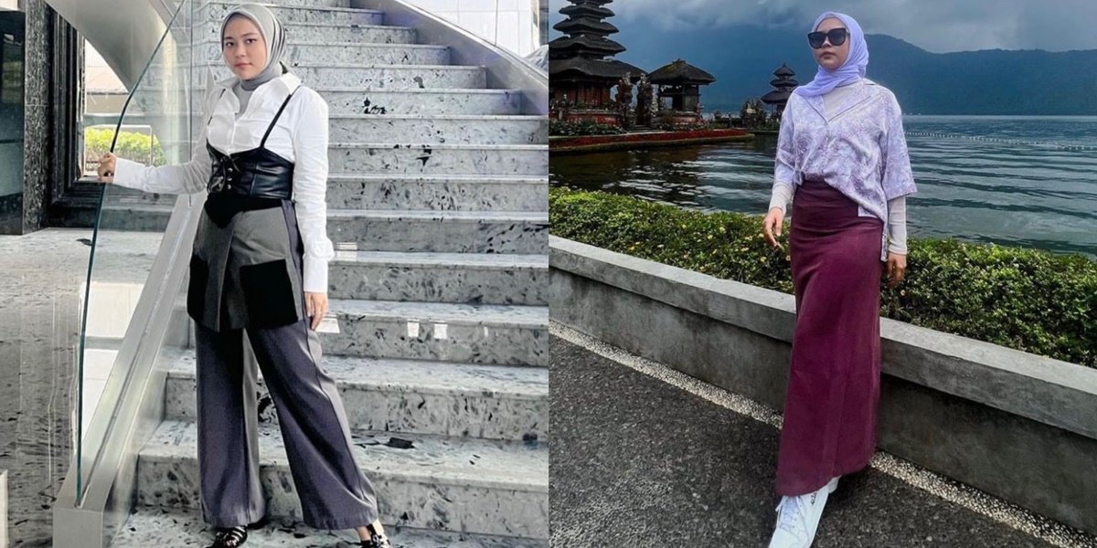 8 Contemporary OOTD Photos of Selfi LIDA that can be Copied for Eid, Simple yet Elegant