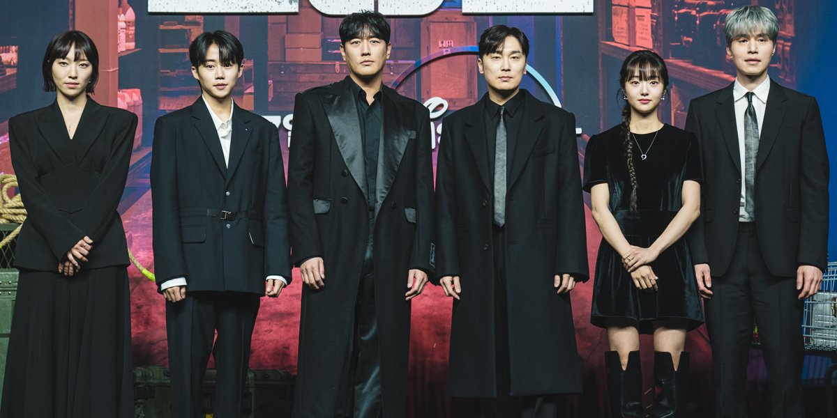 8 Portraits of the Cast of the Drama 'A SHOP FOR KILLERS' at Today's Virtual Presscon, All Wearing Black