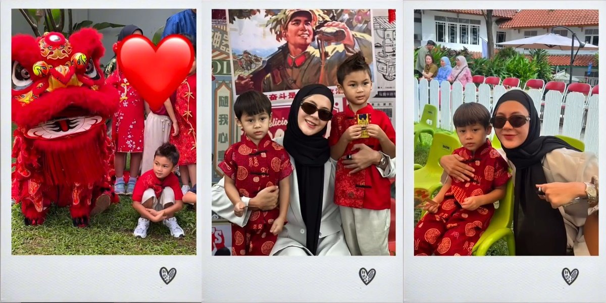 8 Photos of Paula Verhoeven Accompanying Kiano & Kenzo to Watch Lion Dance at School, Netizens Wish Them Happiness & Togetherness