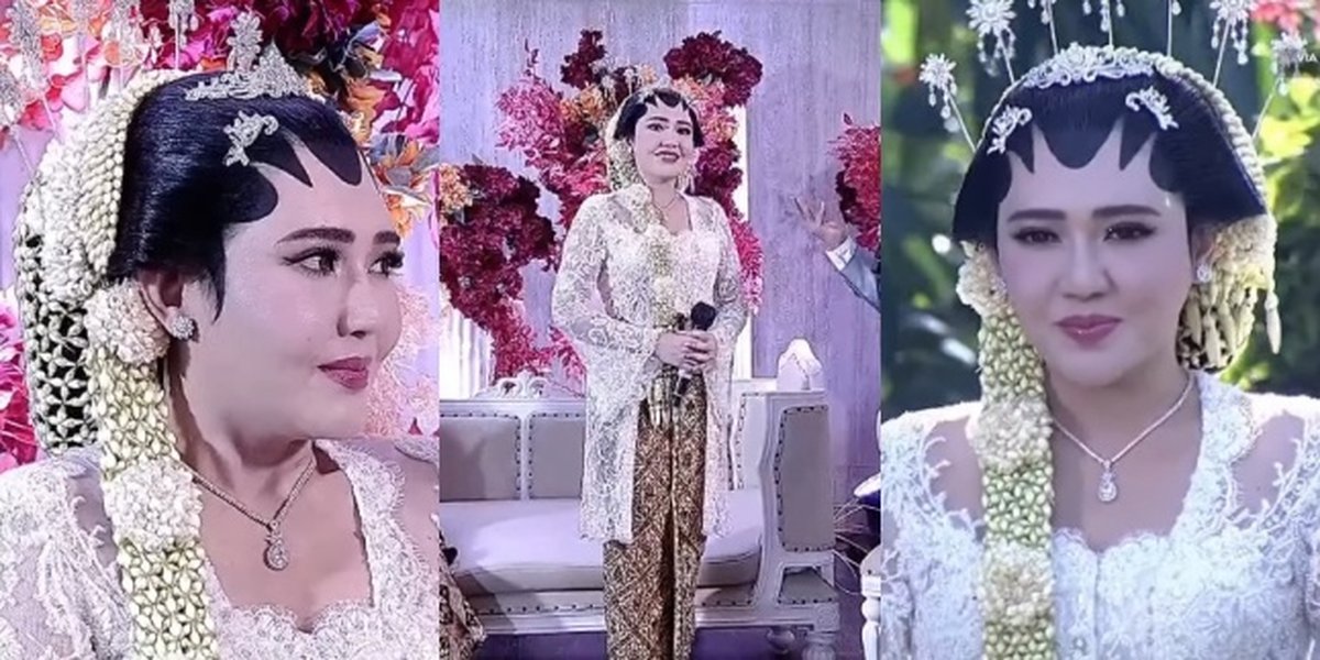 8 Portraits of Via Vallen's Appearance During the Wedding Ceremony, Her Beauty Shines in a White Kebaya with Solo Putri Bridal Tradition