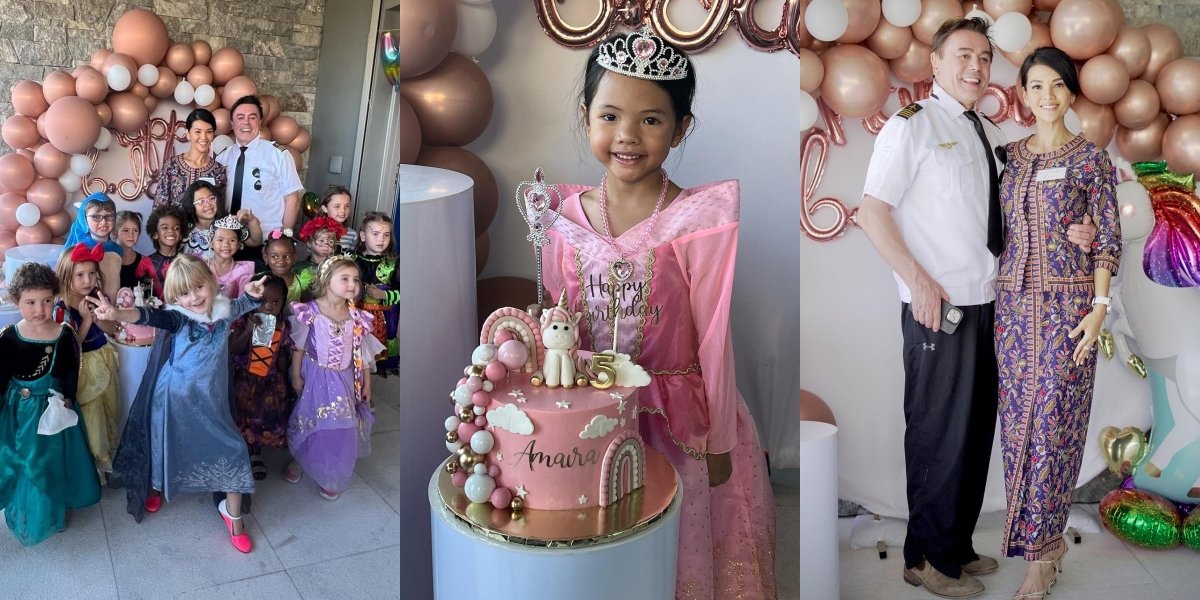 8 Portraits of Amaira's Birthday Celebration, Farah Quinn's Daughter, with a Halloween Costume Party Theme - Dressing Up as Pilots and Flight Attendants Together with Her Foreign Husband