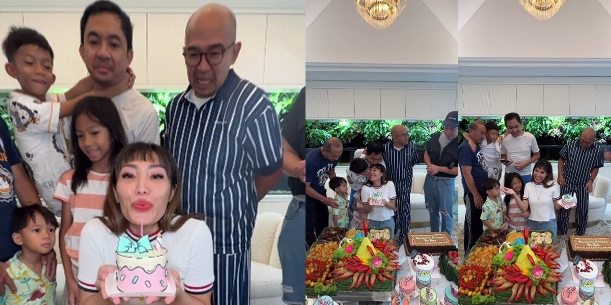 8 Portraits of Ayu Dewi's 39th Birthday Celebration, Surprised by Friends - Held Simply at Home