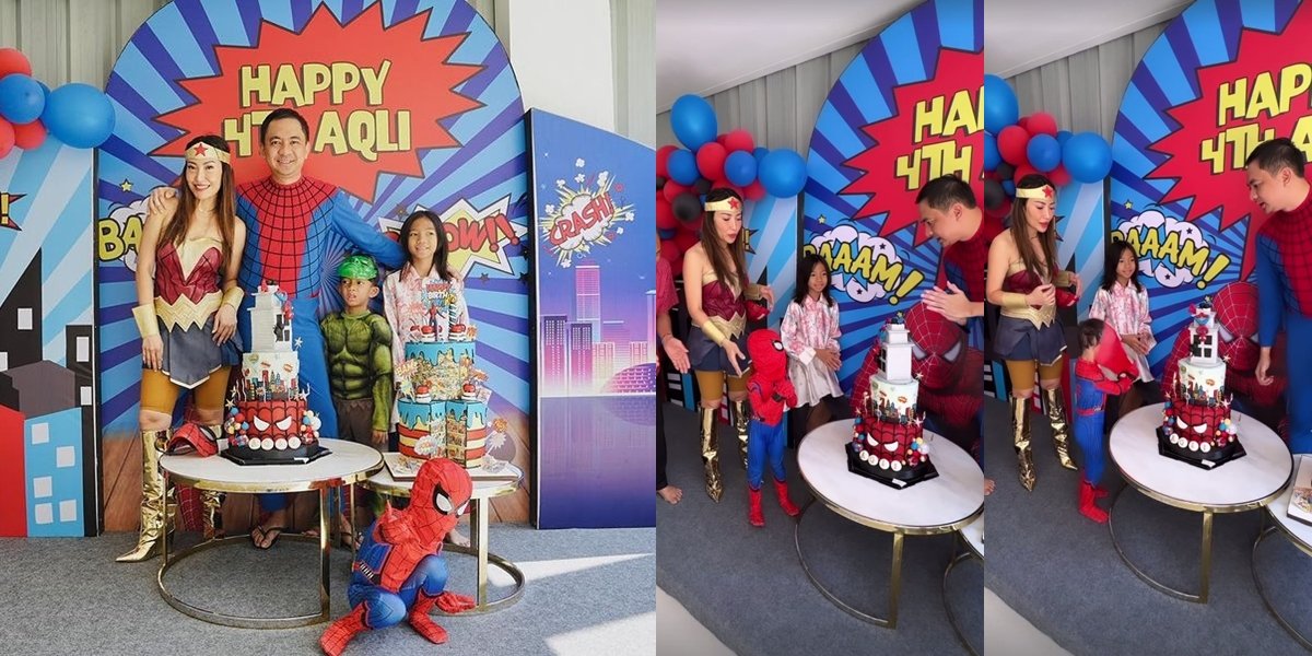 8 Portraits of Aqli Ayu Dewi's 4th Birthday Celebration, Regi Datau Willing to Wear Spiderman Costume