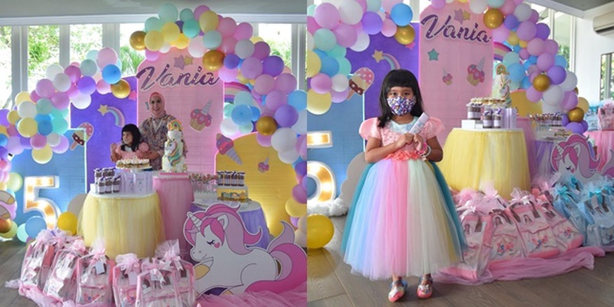 8 Portraits of Vania's Birthday Celebration, Venna Melinda's Daughter, Festive Unicorn-themed Decorations - Beautifully Resembling Her Mother
