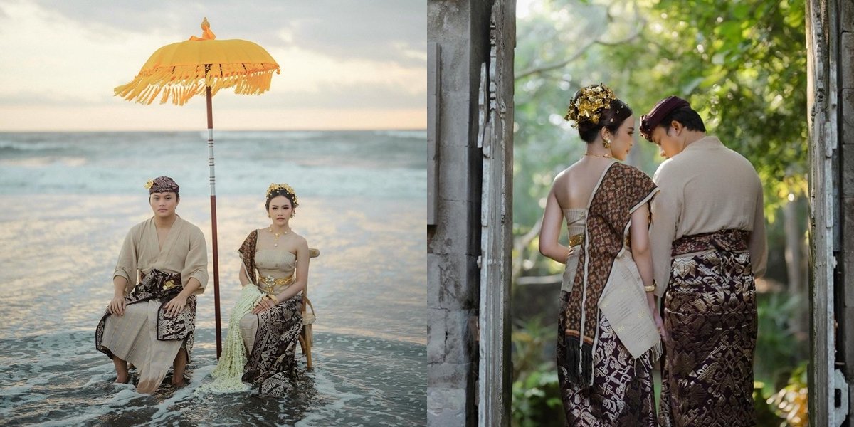 8 Portraits of Rizky Febian and Mahalini's Pre-wedding on the Beach, Looking Elegant like Balinese Nobles - Carrying a Graceful Jasmine Garland