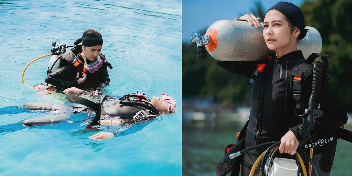 8 Photos of Prilly Latuconsina Participating in Rescue Diver Training, Performing CPR - Artificial Respiration