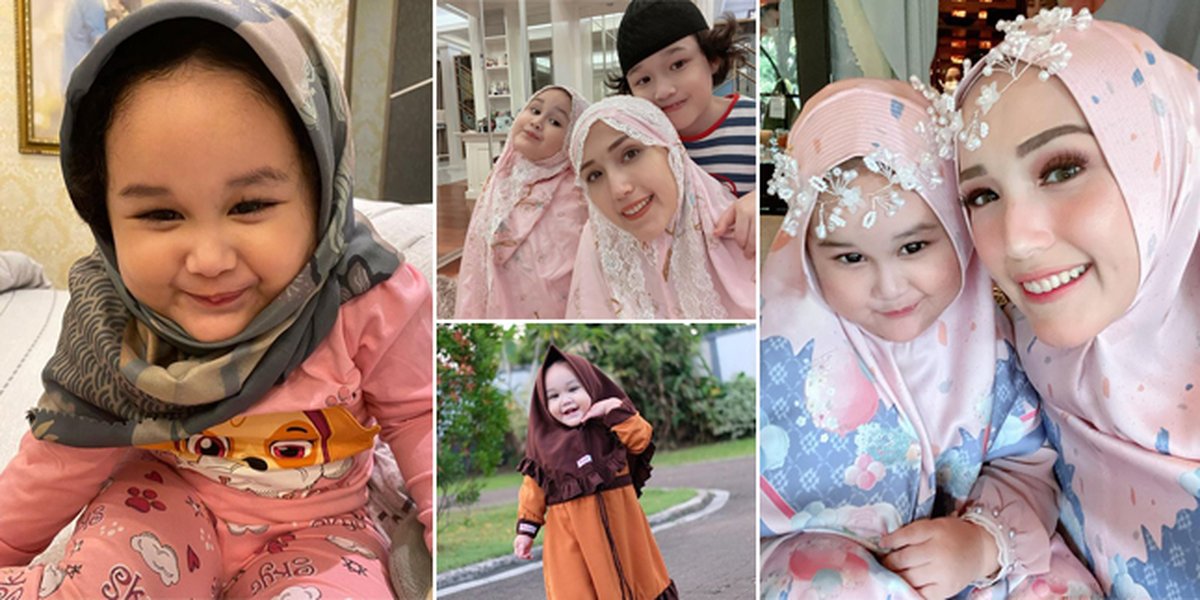 8 Portraits of Princess Kayla, Pasha Ungu's Daughter, Wearing Hijab, Beautiful and Adorable Like Her Mother