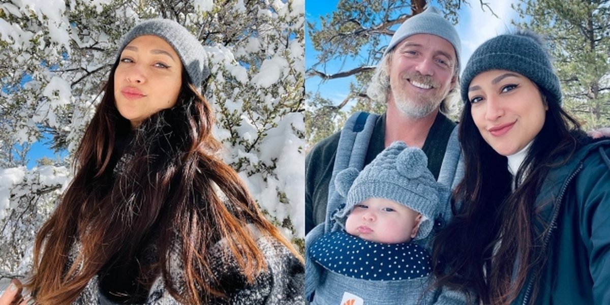 8 Portraits of Rahma Azhari Vacationing with Family in the Middle of the Snowy Expanse, Adorable Baby Becomes the Center of Attention