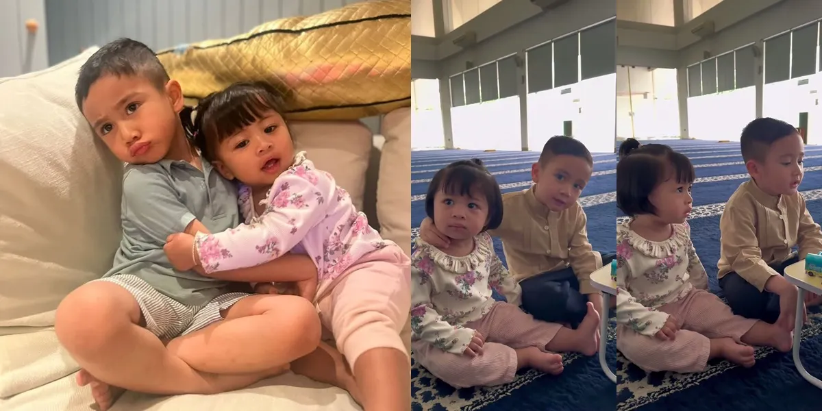 8 Portraits of Rayyanza, Raffi Ahmad's Child, Reciting the Quran Accompanied by Lily, His Calm Little Sister Listening