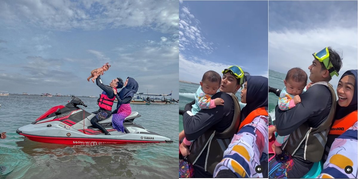 8 Photos of Ria Ricis and Teuku Ryan Taking Baby Moana on a Jetski Ride, Netizens Criticize the Child for Not Wearing a Safety Harness