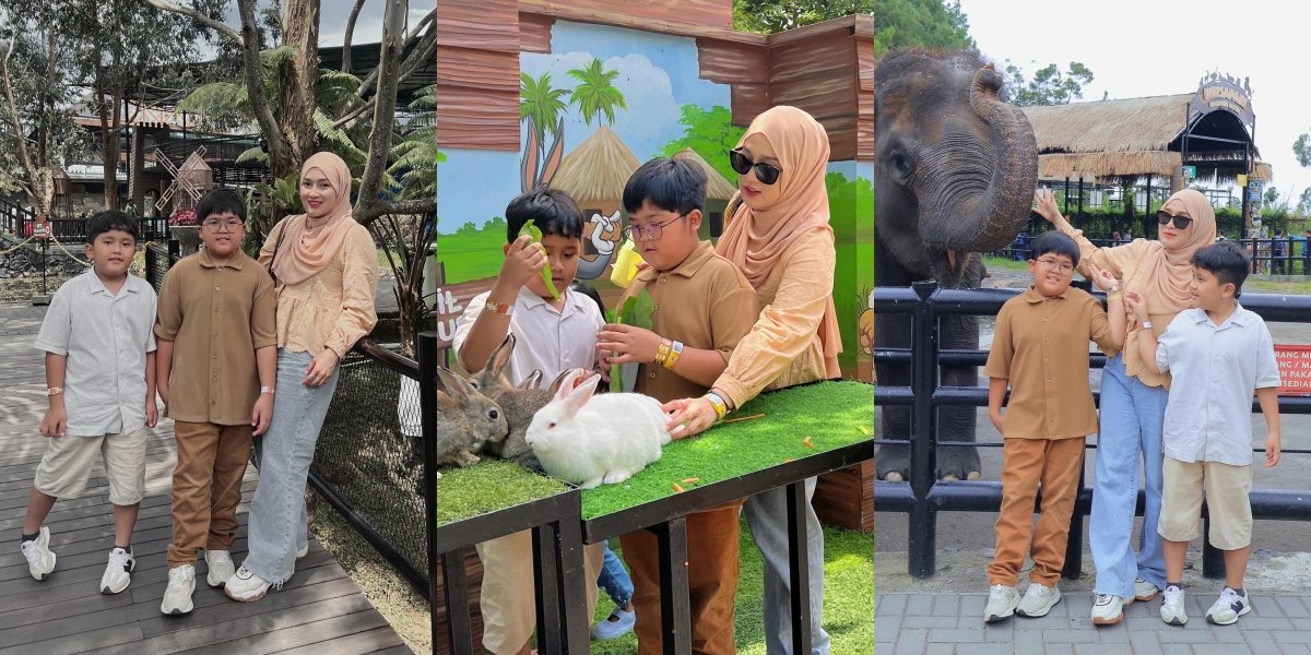 8 Photos of Ririe Fairus, Former Wife of Ayus, Taking Her Children on Vacation to Bandung, Enjoying at the Zoo - Happy Despite the Absence of Their Father