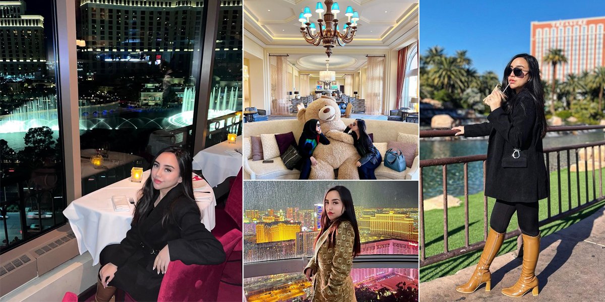 8 Photos of Salmafina Sunan Enjoying a Luxurious Vacation in Las Vegas, Staying at a Fancy Resort - Having Dinner at an Expensive Restaurant