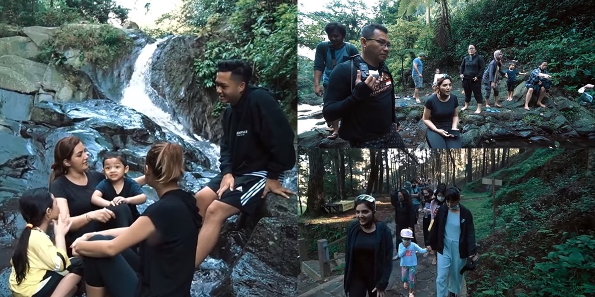 8 Exciting Portraits of Aurel Hermansyah's Family Exploring Nature at the Waterfall, Willing to Walk for Hours to Swim in the River