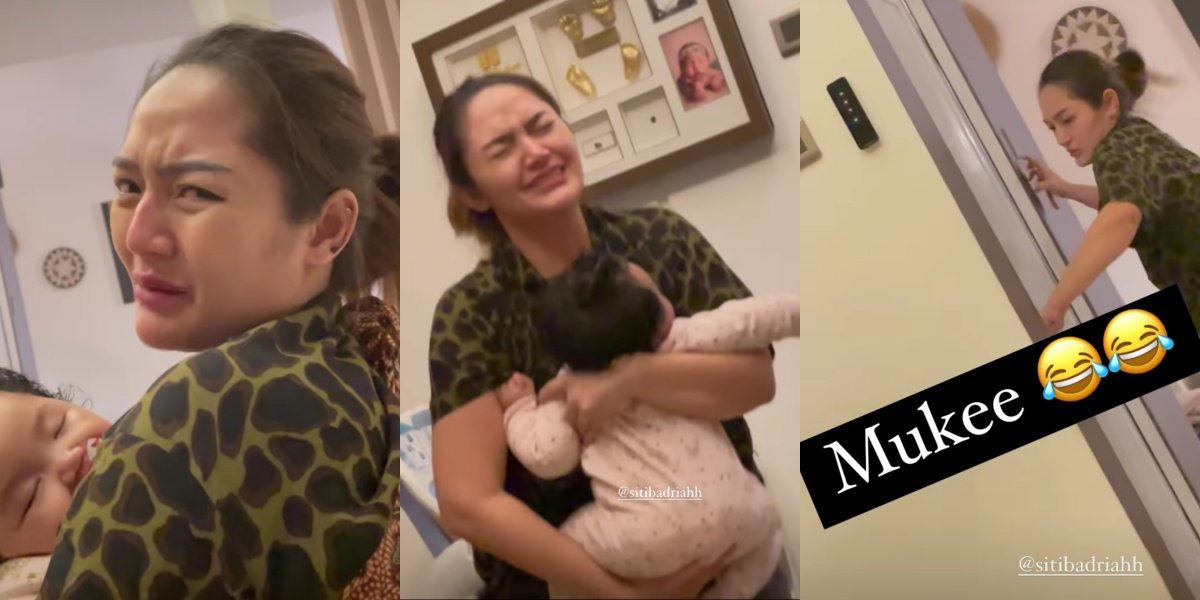 8 Portraits of Siti Badriah 'Desperate' When Carrying Baby Xarena to Sleep, Until Cold Sweat - Expression of Holding Back Mulas Makes Krisjiana Laugh