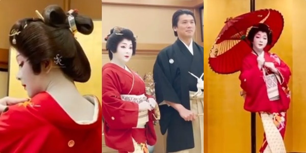 8 Portraits of Syahrini Dressed as a Geisha at the Wedding Anniversary with Reino Barack, Her Appearance Completely Changed!