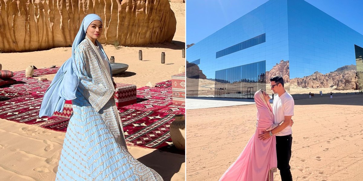 8 Portraits of Titi Kamal and Christian Sugiono Continuing Their Vacation to Al Ula After Umrah Together