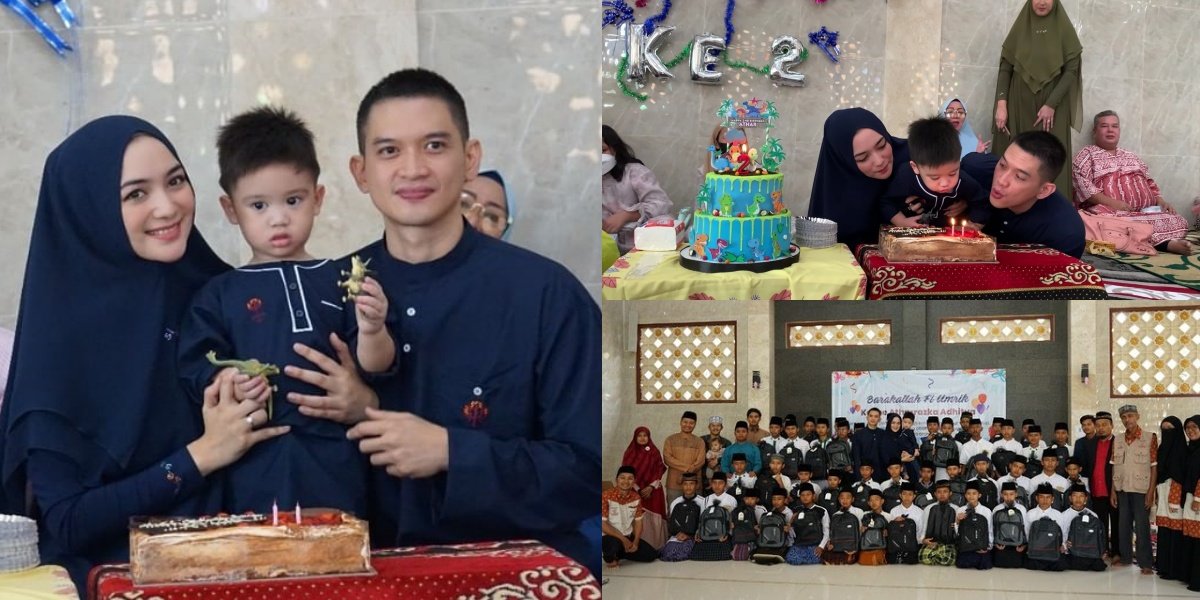 8 Portraits of Athar's 2nd Birthday, Citra Kirana and Rezky Aditya's Son, Celebrated Simply with Orphans Who Memorize the Quran