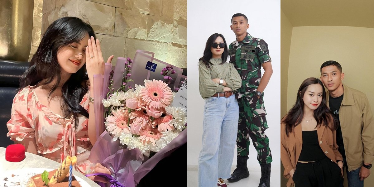 8 Portraits of Ulfi Damayanti, Elly Sugigi's Daughter, Being Proposed to by Her Boyfriend, Ready to Become the Wife of a Navy Member