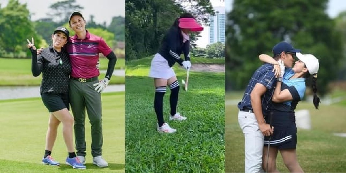 8 Portraits of Ussy Sulistiawaty Having Fun While Playing Golf, Always Together with Beloved Husband Andhika Pratama