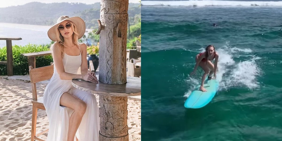 8 Portraits of Varsha Strauss, Bambang Trihatmodjo's White Son-in-Law, Showing Off Her Bikini and Surfing Skills on the Beach - Impressing Netizens!