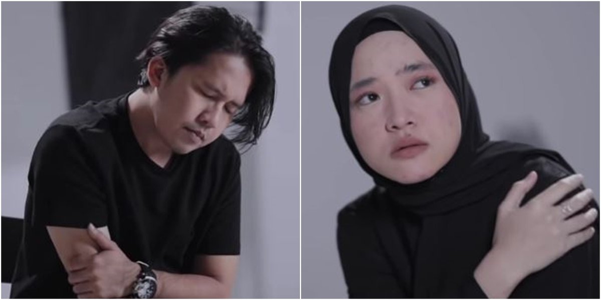 8 Latest Photos of Sabyan's Music Video, Nissa and Ayus Wearing All Black and Shedding Tears