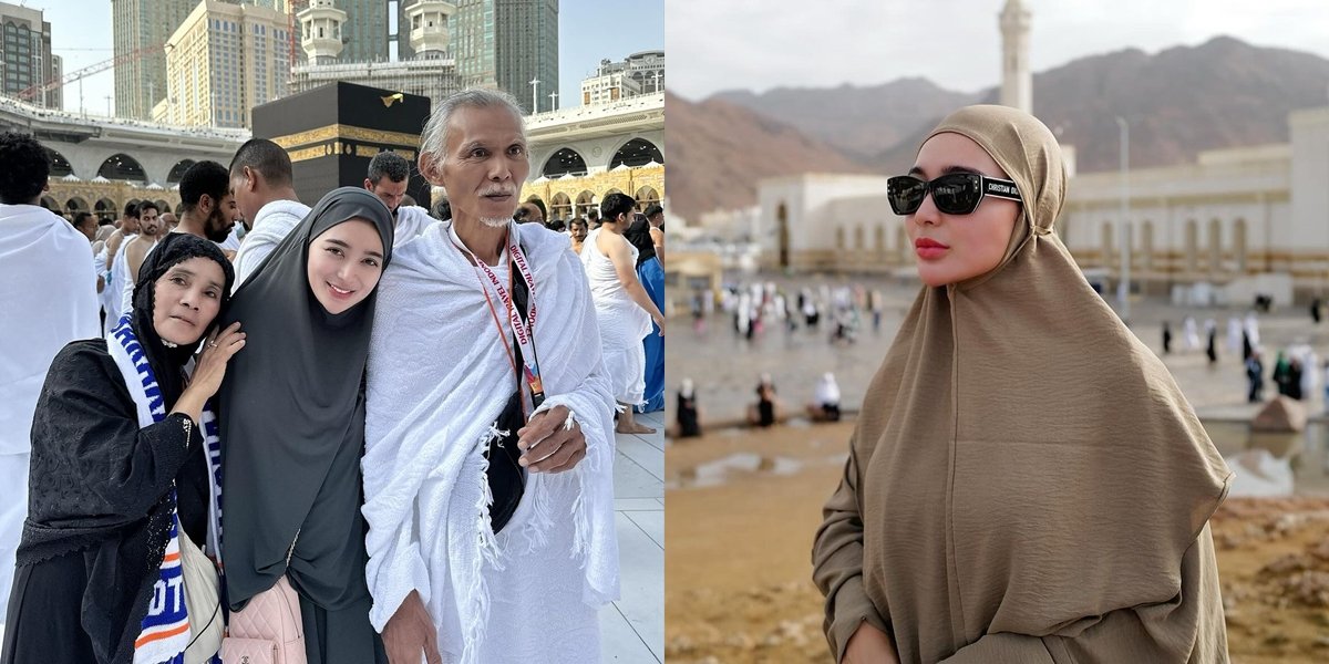 8 Portraits of Wika Salim Finally Realizing Her Dream of Taking Her Parents on Umrah, She Used to Have a Difficult Life and Didn't Even Have a Toilet