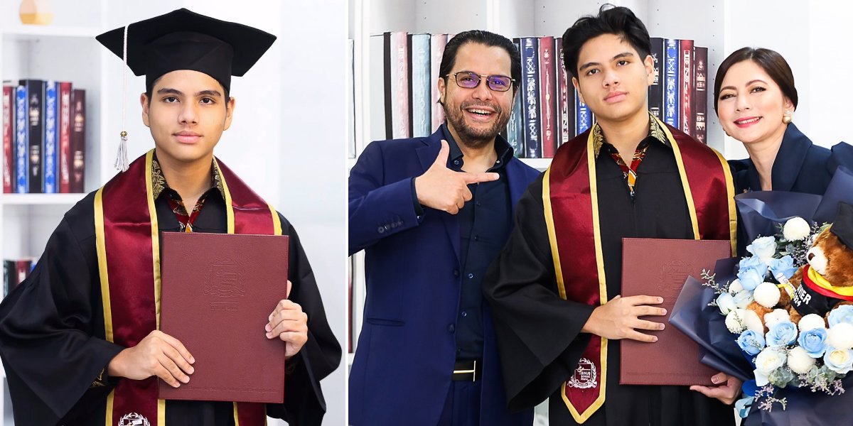 8 Portraits of Xavier Putra Cut Keke's Graduation, Handsome and Handsome in a Graduation Robe