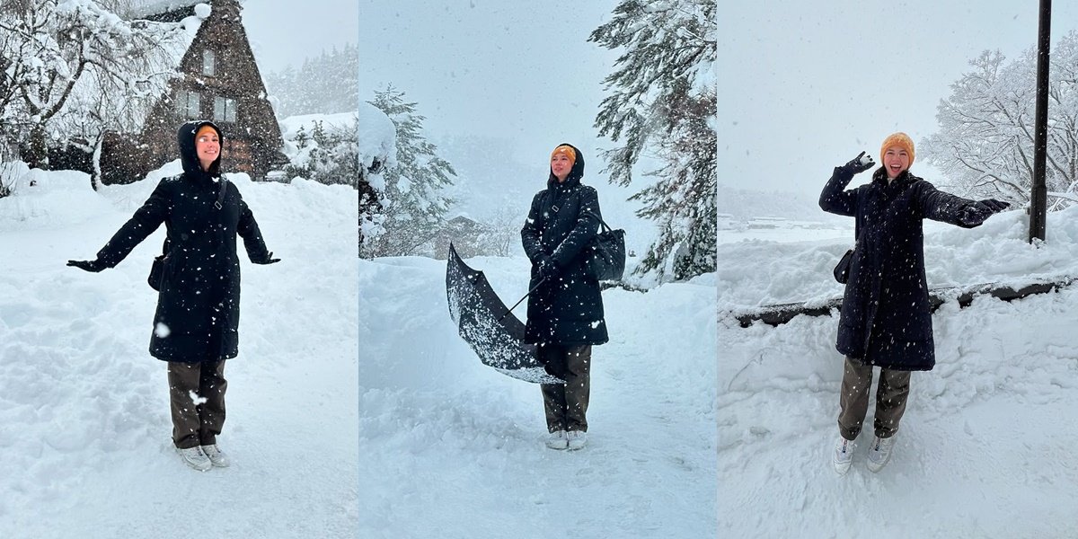 8 Portraits of Yuki Kato Enjoying Vacation in Her Hometown in Japan with Her Younger Sister, Fun Playing Snowball