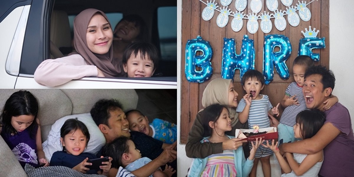 8 Portraits of Zaskia Adya Mecca and Family During WFH, Playing with Water - Celebrating the Little One's Birthday 