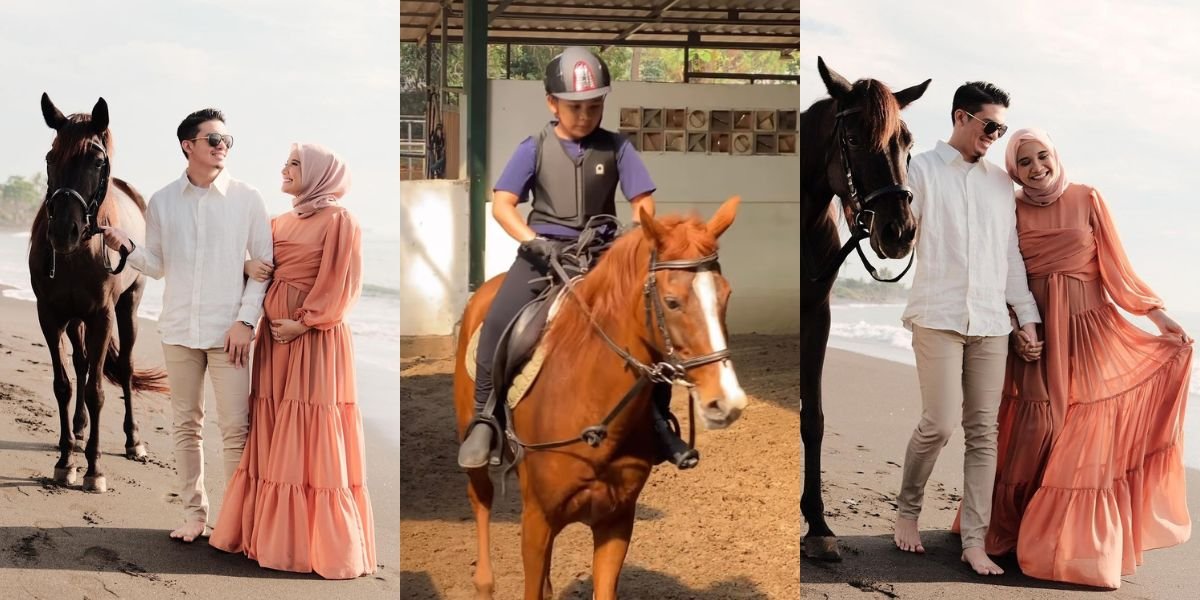 8 Portraits of Zaskia Sungkar During Pregnancy with Ukkasya, Already Introduced to Horses in the Womb!