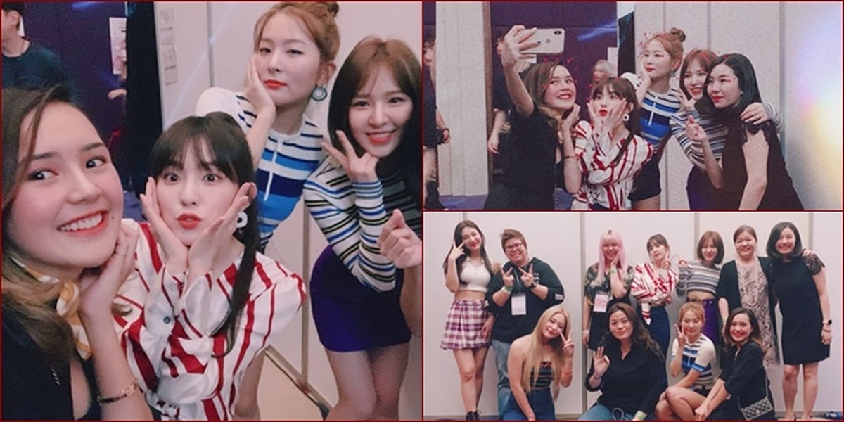 9 Photos of Beby Tsabina as MC at Red Velvet Event, Managed to Take a Selfie Together!