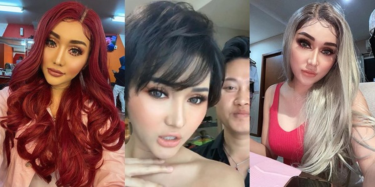 9 Photos of Lucinta Luna Wearing a Series of Fake Hair Wigs with Different Colors and Styles