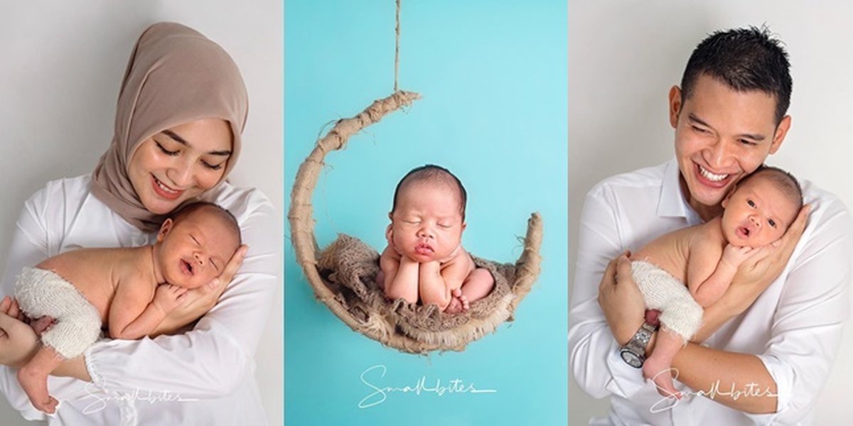 9 Styles of Baby Athar, Child of Citra Kirana and Rezky Aditya, During Newborn Photoshoot, Already Aware of the Camera at a Young Age