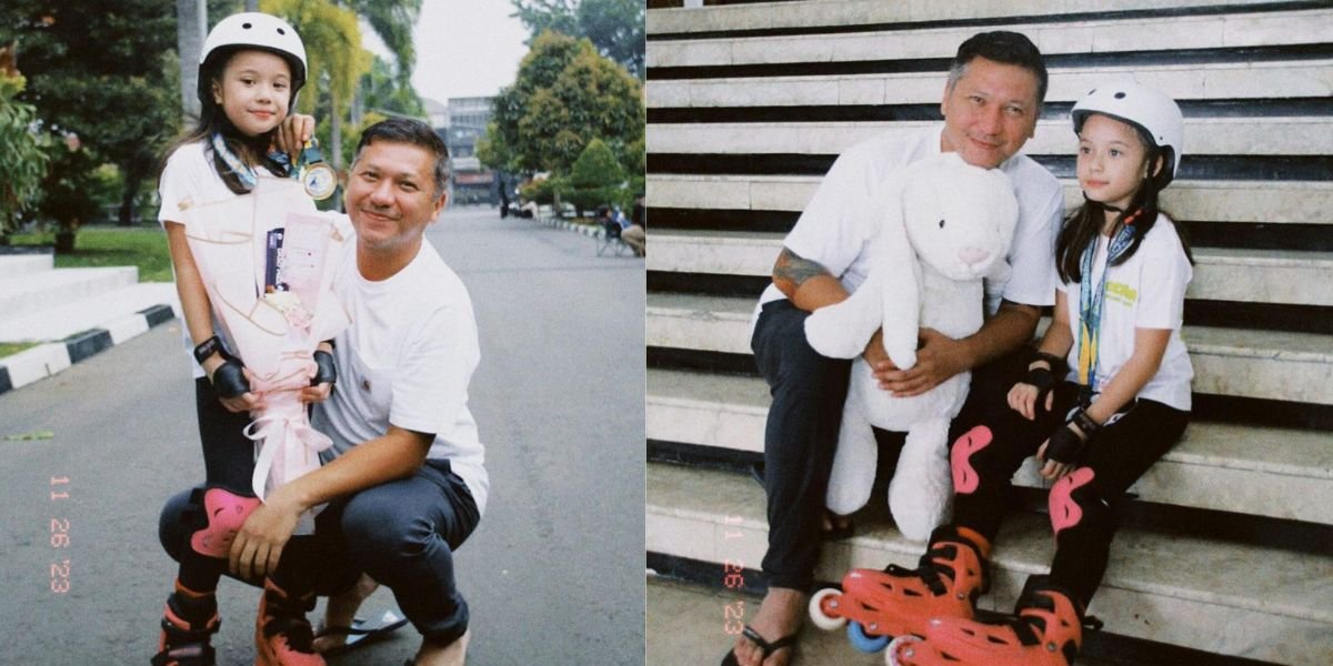 9 Sweet Moments of Gading Marten Accompanying Gempi in Roller Skating Competition in Bandung, Giving a Doll as a Sign of Appreciation to the Child!