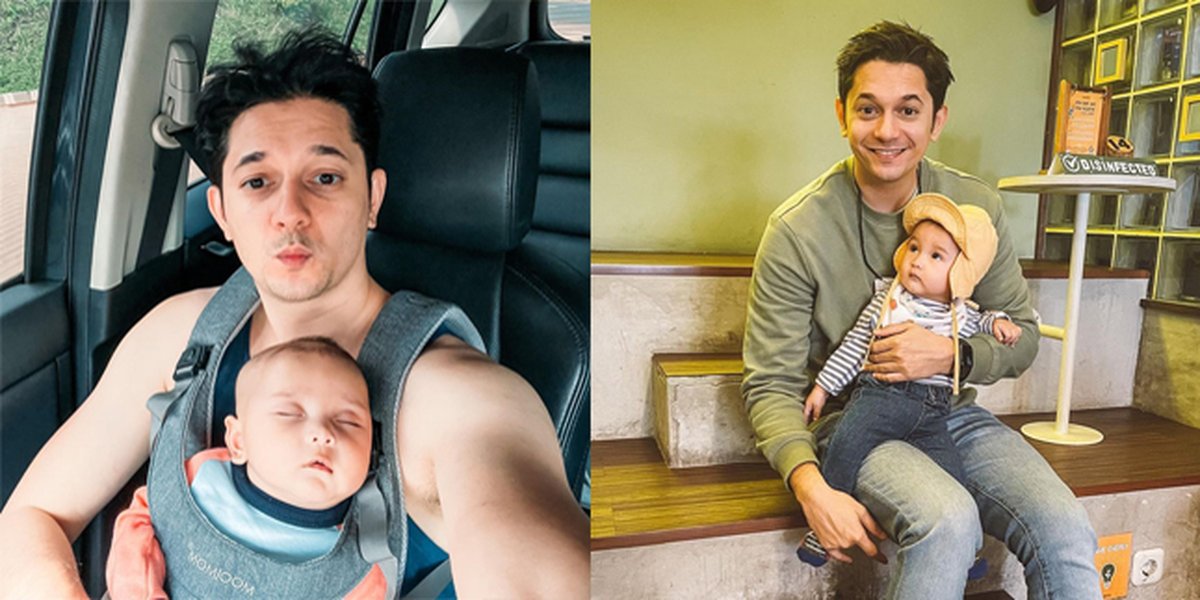9 Portraits of Andrew Andika When Caring for His First Child, Hot Daddy Showing Bulging Muscles - Blue-Eyed Baby Becomes the Spotlight