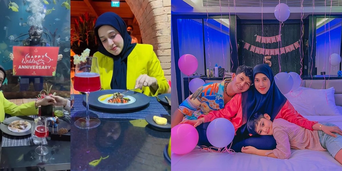 9 Potret Anniversary Wedding Fairuz A Rafiq and Sonny Septian in Bali, King Faaz Gives Unexpected Gifts - Romantic Dinner Makes Baper