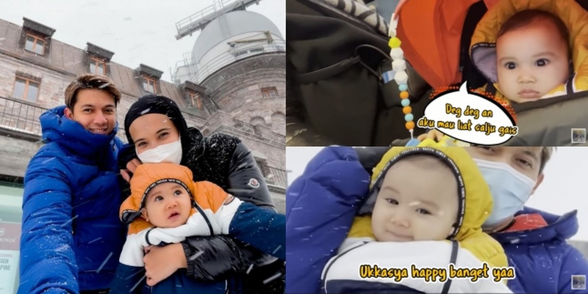 9 Potret Baby Ukkasya Zaskia Sungkar and Irwansyah's First Time Playing with Snow, So Cute She Smiles Even Though It's Cold