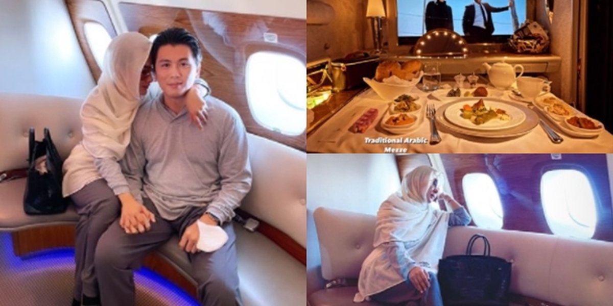 9 Portraits of Syahrini's Second Honeymoon in Los Angeles, Luxurious Aircraft Facilities Highlighted - From Shower to Menu Like Expensive Restaurants