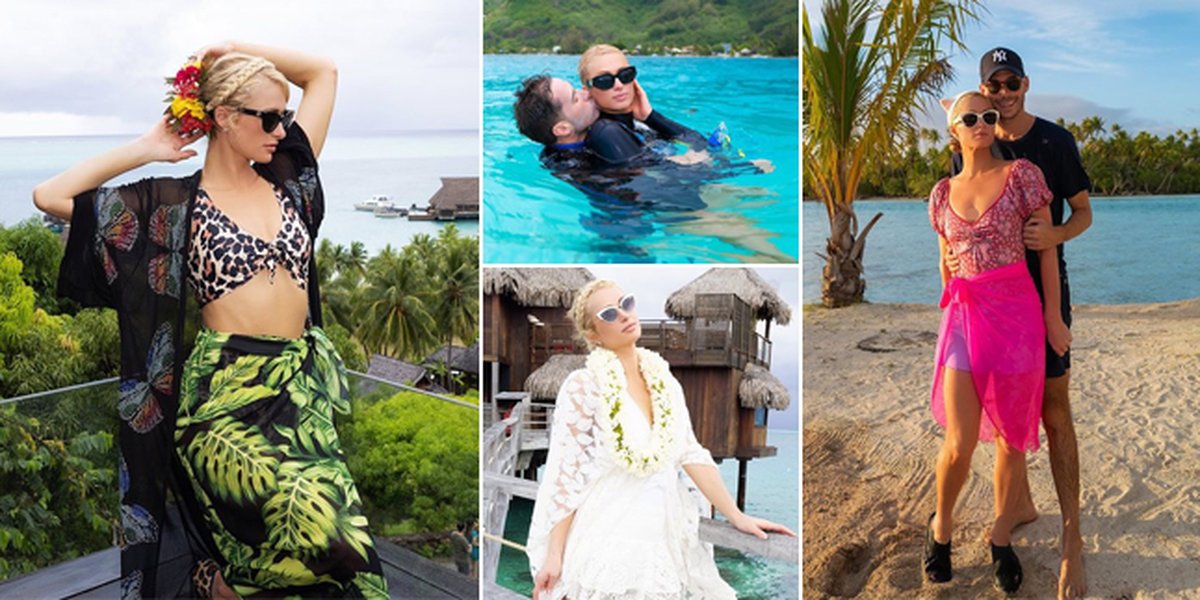 9 Romantic Honeymoon Photos of Paris Hilton in Bora Bora, Showing Intimate Poses with Husband