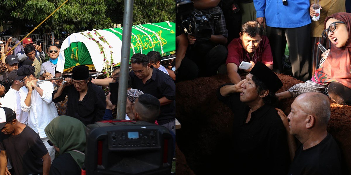 9 Portraits of Ikang Fawzi at Marissa Haque's Funeral, Chanting the Call to Prayer in the Grave