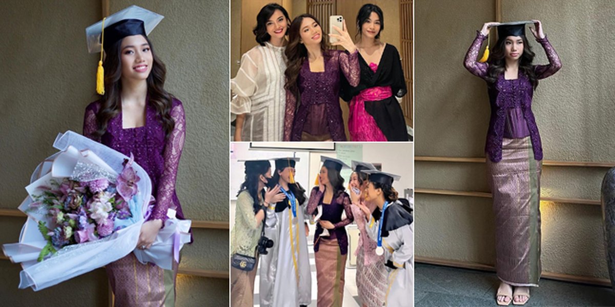 9 Portraits of Jasmine Abeng, Ririn Ekawati's Eldest Daughter, Graduating in a Beautiful Kebaya and Bugis Fabric