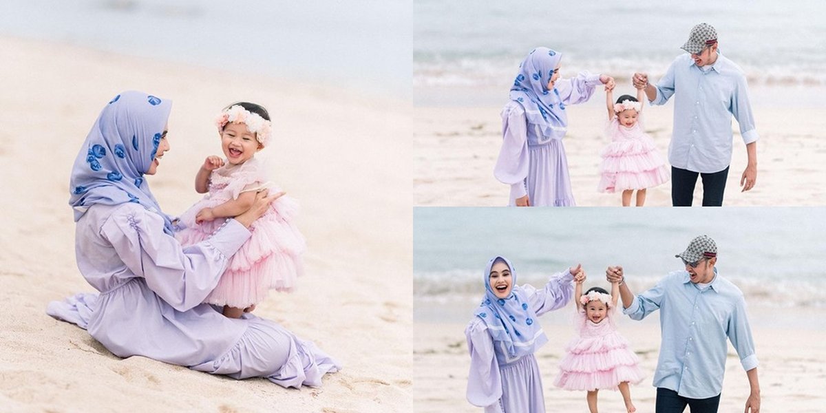 9 Photos of Kartika Putri and Habib Usman Playing at the Beach, Baby Khalisa's Beautiful Laughter Steals the Spotlight