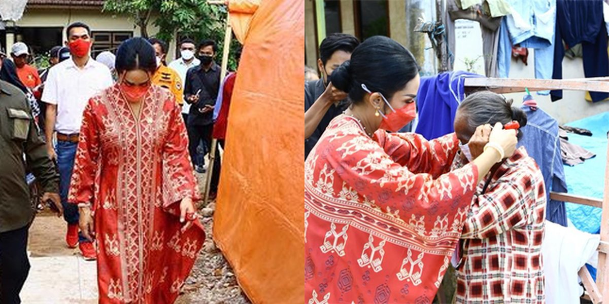 9 Potret Krisdayanti Visiting the Earthquake Victims' Shelter in Malang, Her Appearance Draws Attention