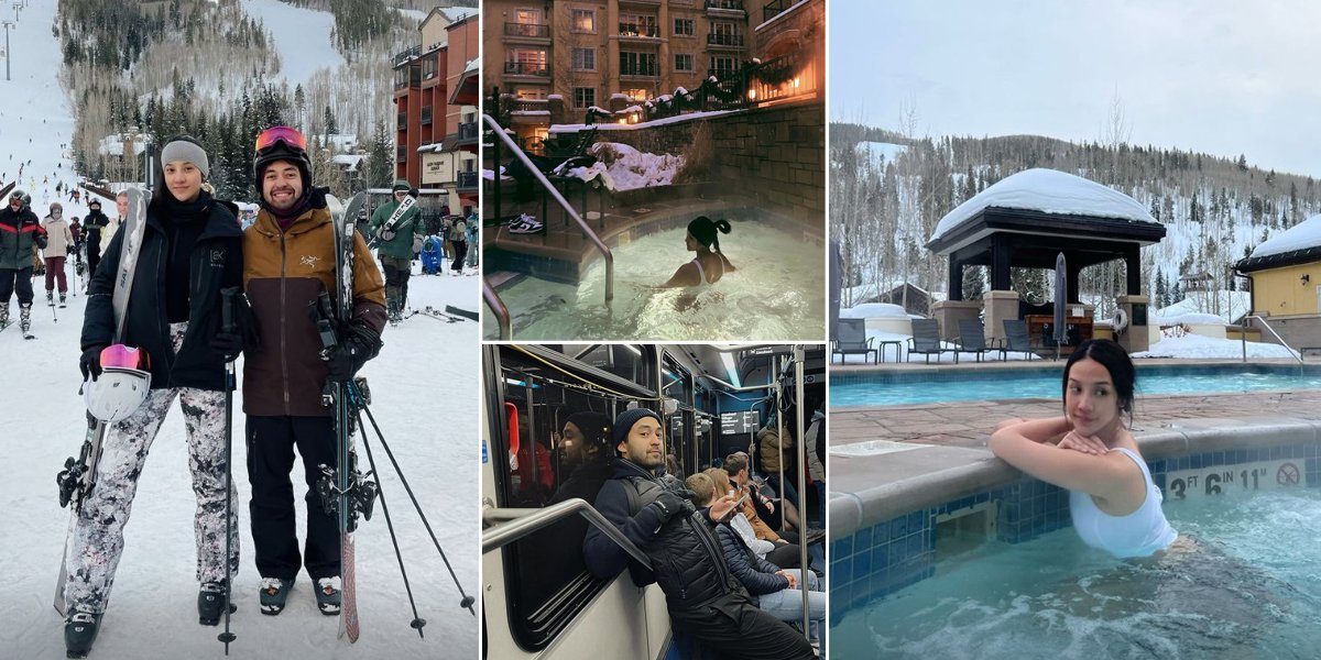 9 Photos of Anya Geraldine and her Handsome Boyfriend's Vacation to Colorado, Soaking in Hot Springs - Skiing Together