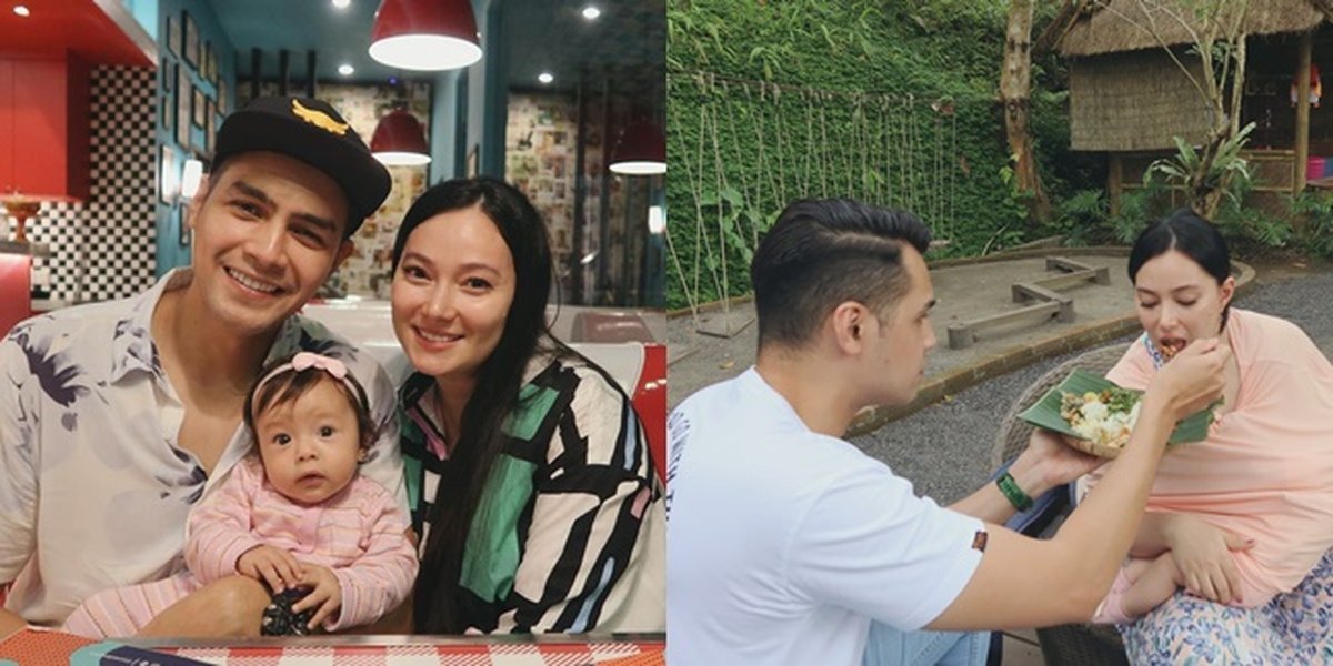 9 Sweet Portraits of Asmirandah and Jonas Rivanno Taking Care of Their Child, Breastfeeding While Being Fed by Her Husband