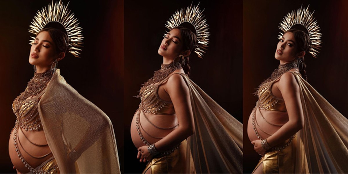 9 Portraits of Jessica Iskandar's Maternity Shoot, Looking as Beautiful as a Queen and Showing off Her Bare Baby Bump