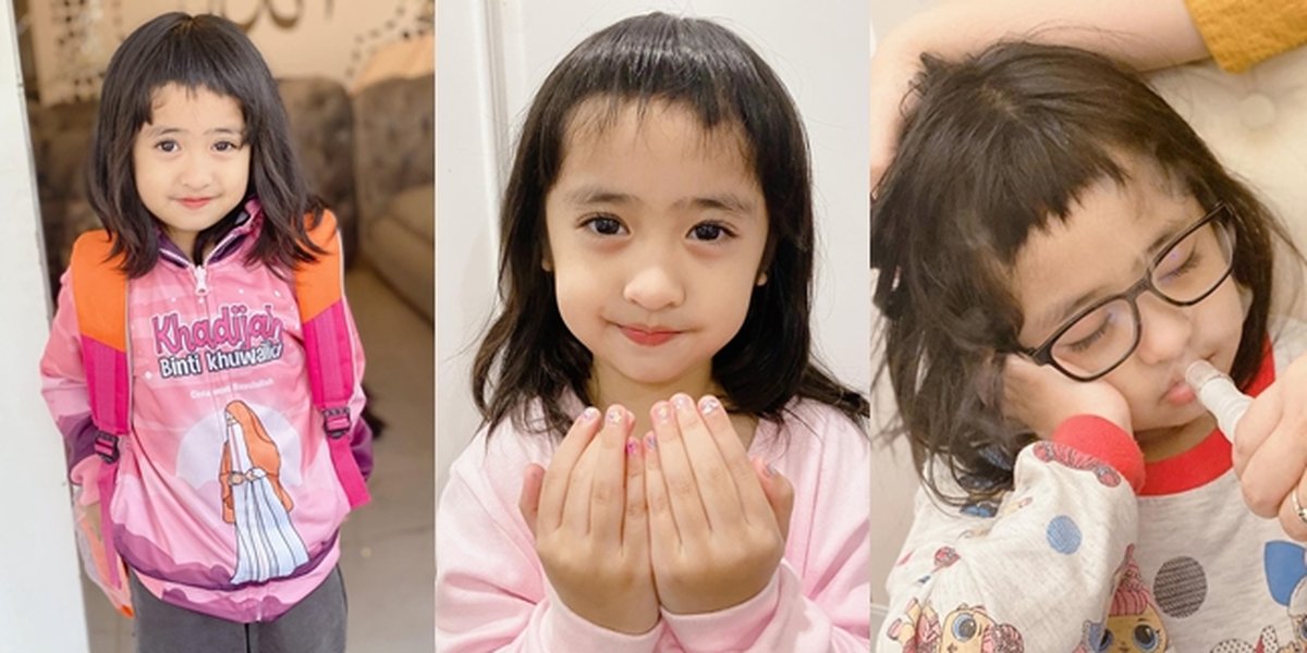 9 Adorable Pictures of Khadeejah, Oki Setiana Dewi's Daughter, with her Super Short Bangs, Turns Out She Cut Her Own Hair