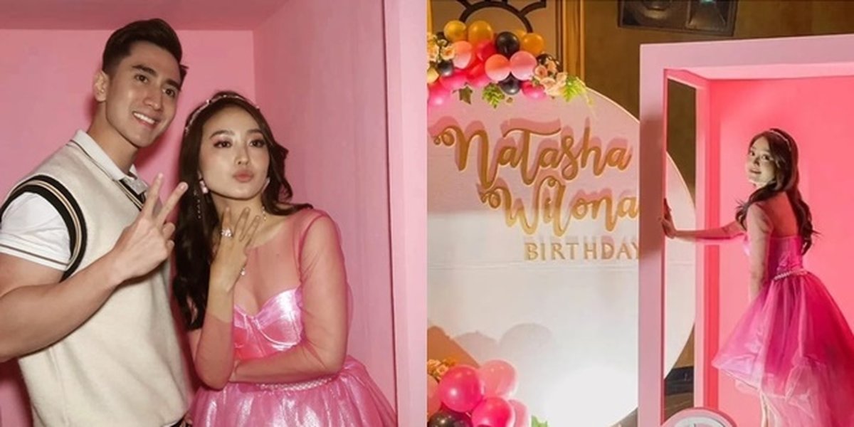 9 Photos of Natasha Wilona at her 23rd Birthday Party, Looking More Beautiful and Elegant in a Pink Barbie-themed Dress