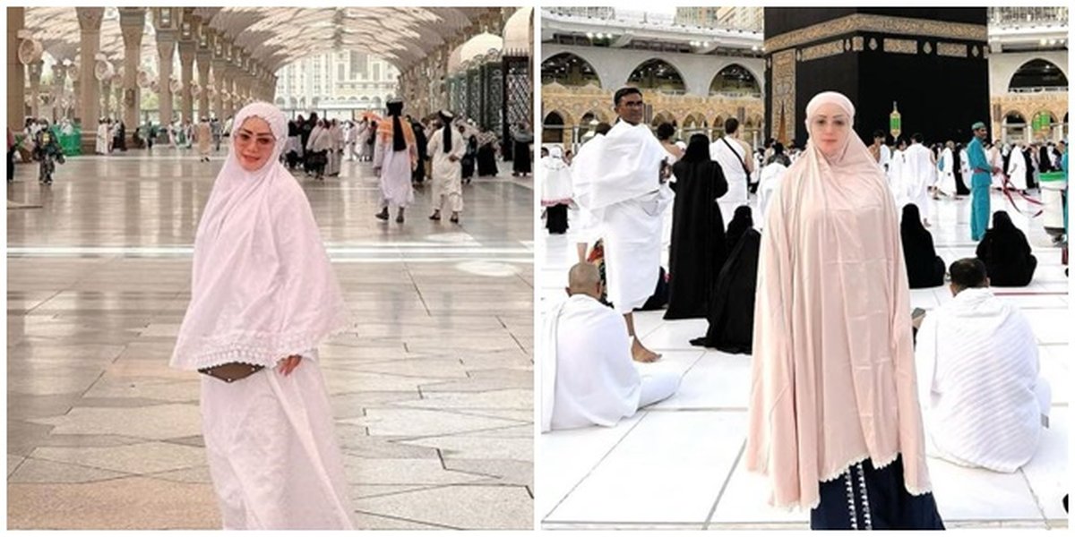 9 Portraits of Dangdut Singer Kristina During Umrah, 'Visited' by Late Grandmother - Sobbing