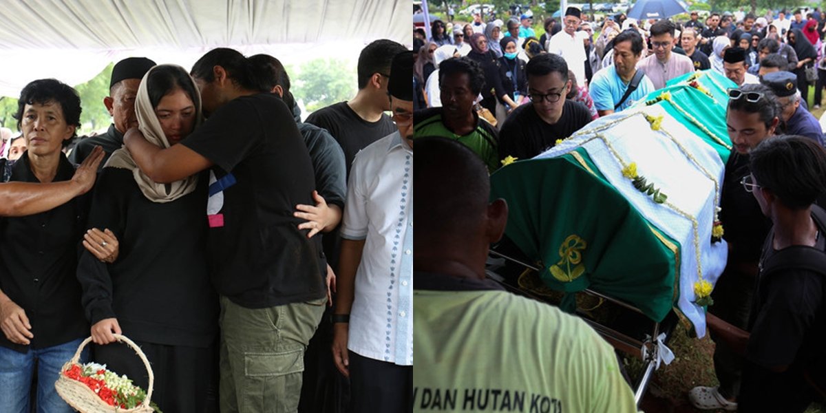 9 Photos of the Funeral of the Late Dina Mariana Filled with Family's Tears, Ezra Mandira Says Farewell to His Mother